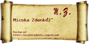 Micska Zdenkó névjegykártya